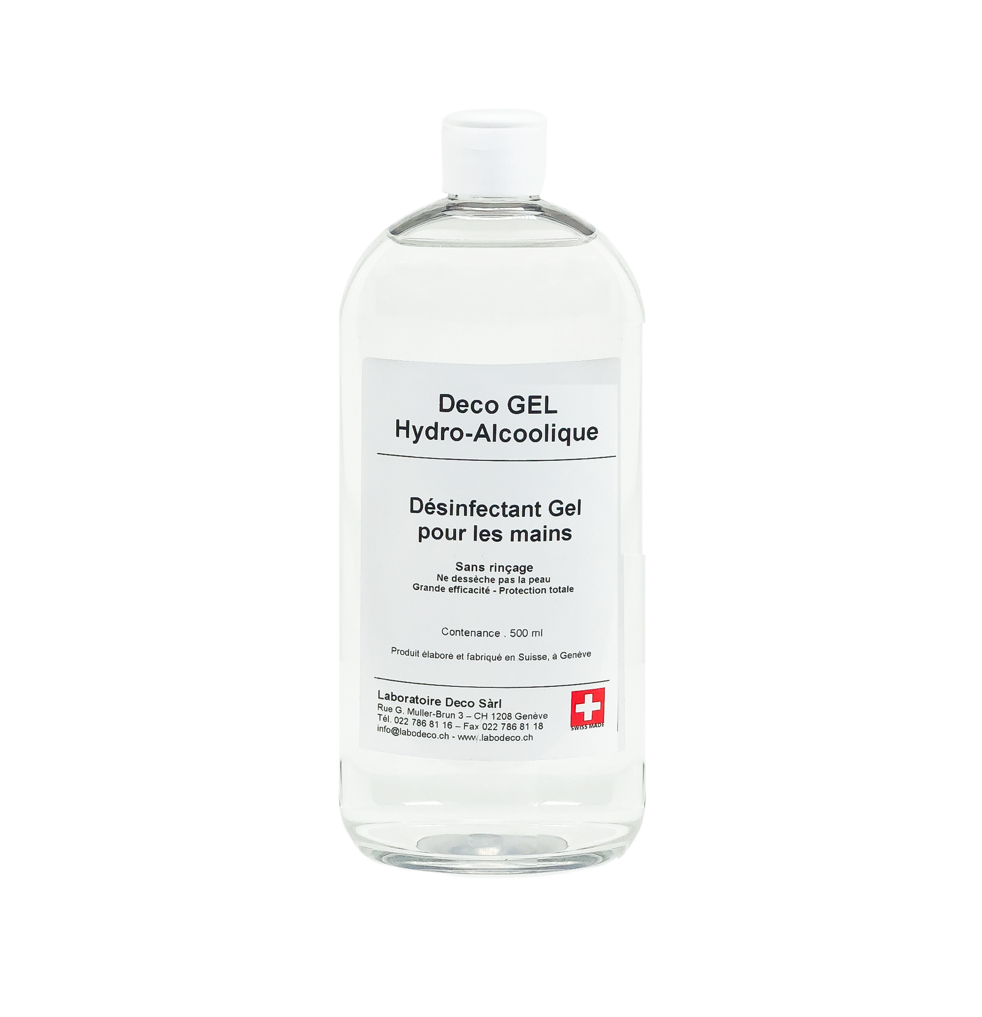 Gel Hydro-Alcoolique Désinfectant Mains Sans Rinçage - 500 ml